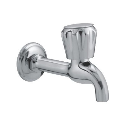 Long Body Water Cock With Flange - Color: White