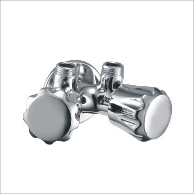 Two-Way Stop Cock With Flange - Color: Silver