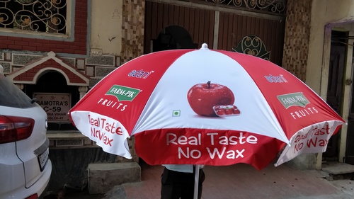 Red And White Promotional Umbrella Coloured