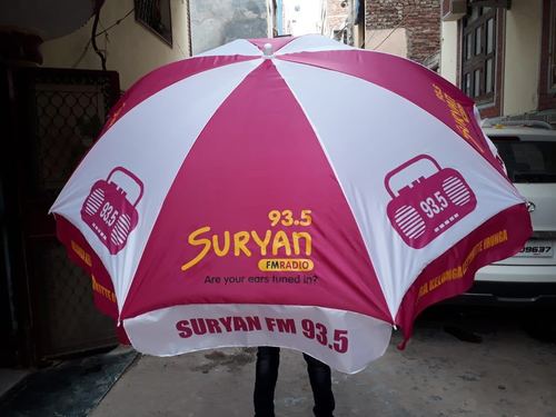 Pink & White 42 Inches Promotional Umbrella