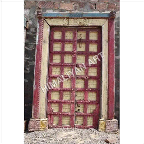 Wooden Colour Door - Solid Teak, 143x219x20 cm | Folding Entry Door, Durable Coating, Strong Metal Aldrop, No Maintenance Required