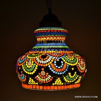 UNIQUE SHAPE GLASS DECORATED MOSAIC WALL HANGING