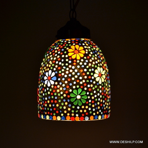 MOSAIC ROUND SHAPE HANGING,LUSTER GLASS HANGING