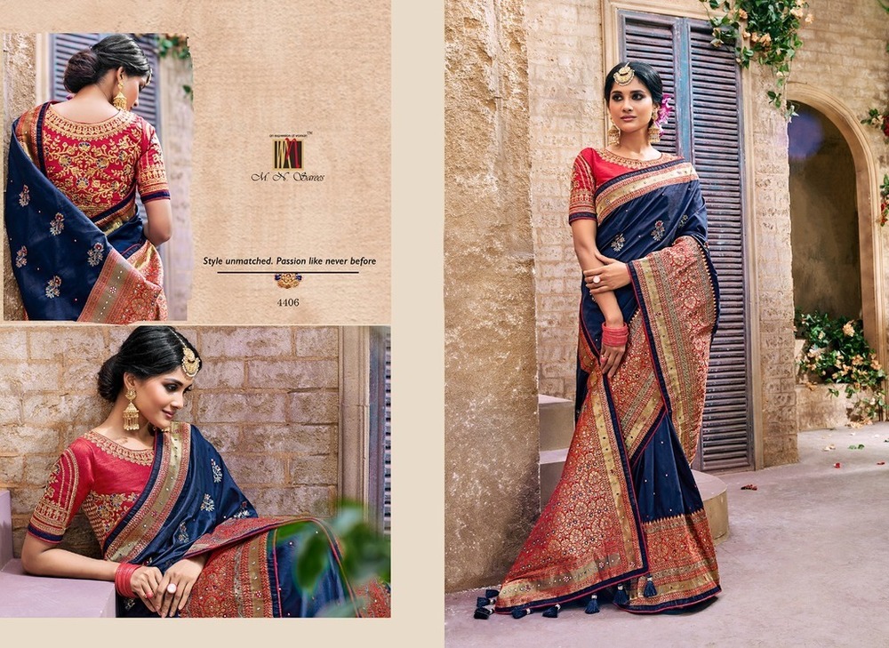 Heavy Jacquard Silk Sarees For Bridal