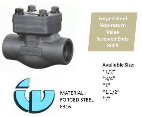 Forged Steel Non-Return Valve, Class800 F316 Forged Steel Non-Return Valve, Class800 F316