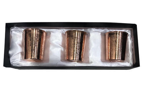 Copper Gift Set - 3 Piece Luxury Glass Pack | Handmade Pure Copper, Smart Looking Packaging, Ideal for Corporate Gifting and Special Occasions