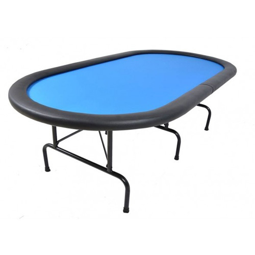 KD Full House Poker Table - Foldable Steel Legs, Dimensions 180x90x75 cm, Oval Shape, Colors: Black & Blue | Ideal for Poker Games and Card Rooms