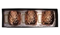 Copper Gift Set Diamond Moscow Mule Mug Pack Of 3
