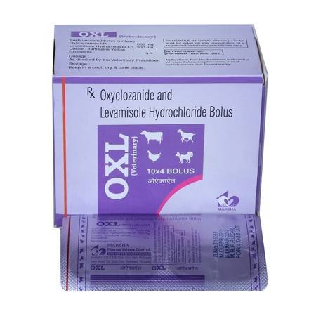 Oxyclozanide Levamisole HCL Bolus - 1 Piece Anti-Parasitic Tablets for Broad Spectrum Gastrointestinal and Lungworm Treatment, Suitable for All Livestock - Quality Tested for Efficacy