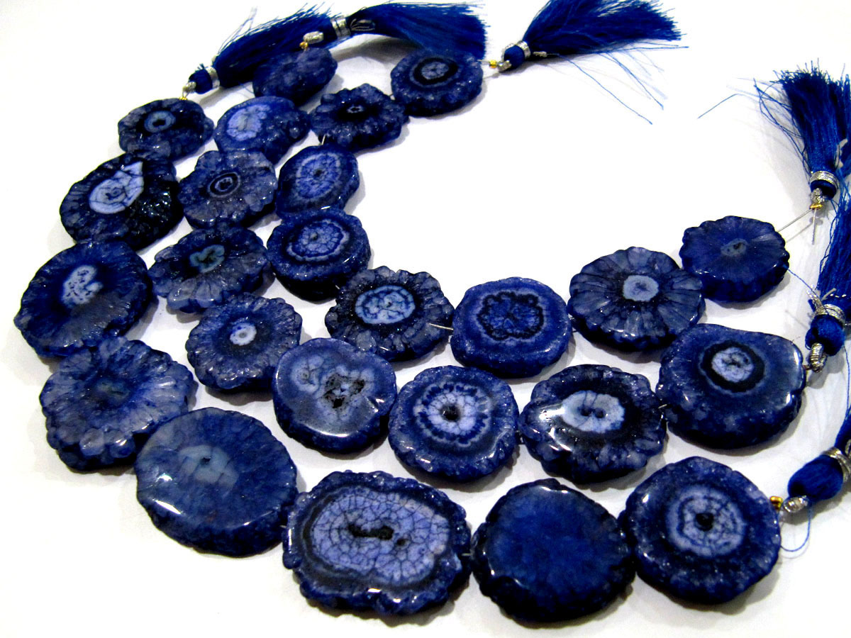 Fabulous Blue Sapphire Solar Quartz Beads Size 20-25mm