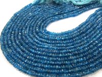 Natural Neon Apatite Rondelle Faceted Size 4mm Beads