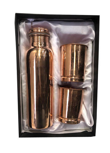 CopperKing Gift Set Plain Bottle With 2 Glass By COPPERKING HOMEE INDIA PRIVATE LIMITED