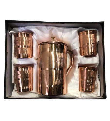CopperKing Copper Gift Set Classic Jug With 4 Glass By COPPERKING HOMEE INDIA PRIVATE LIMITED