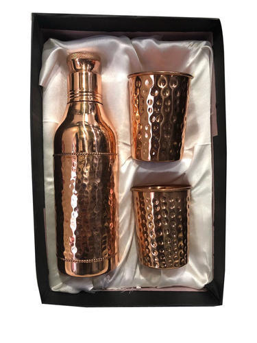 CopperKing Copper Gift set Champagne Bottle with 2 Glass By COPPERKING HOMEE INDIA PRIVATE LIMITED