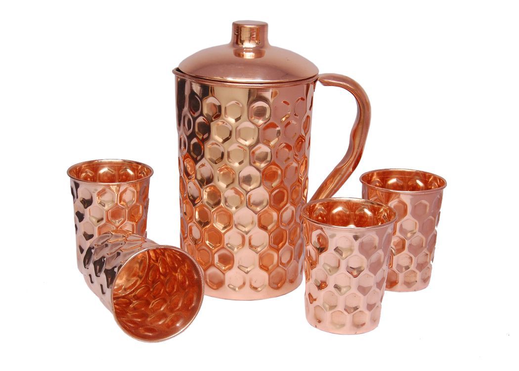 Pure Copper Diamond Design Jug