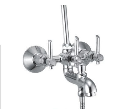 Wall Mixer - Stainless Steel, PVC Round Shape Design | 3 In 1 Functionality with Bend Pipe Integration