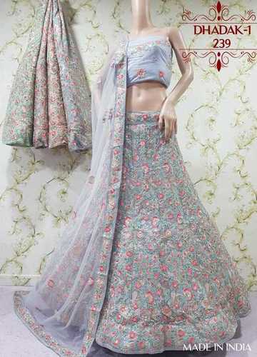 Multi Colours Silk Lehenga