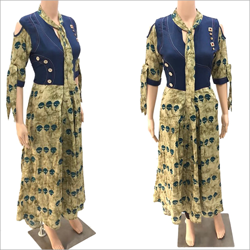 Cotton Sartin Kurti Cold Shoulder and Sleeve Pattern