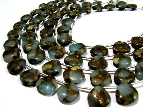 Gray Oyster Turquoise Heart Shape Plain Smooth Beads