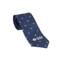Casual Tie - Polyester, 57"x3", Navy Blue | Dotted Pattern With Sbi Logo, Suitable For Formal Business Attire, Hand/machine Washable