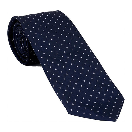 Fashion Tie-Blue with White Triangles