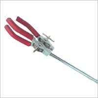 Three Finger Clamp - Stainless Steel, 12x2 Inches, Red Color | User-friendly, Rubber Coated Grip, Ideal For Laboratories