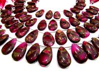 Pink Oyster Turquoise Pear Shape Plain Smooth Beads