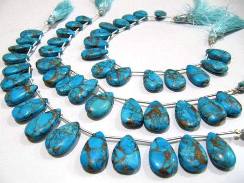 Sky Blue Oyster Turquoise Pear Shape Smooth  beads