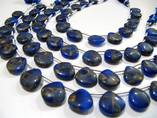 Blue Lapis Oyster Turquoise Heart Shape Plain Smooth Beads