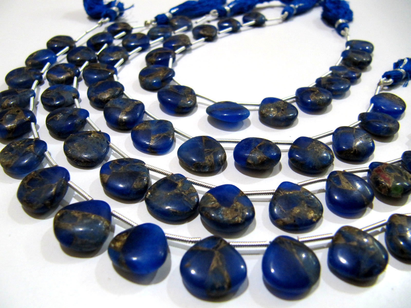 Blue Lapis Oyster Turquoise Heart Shape Plain Smooth Beads