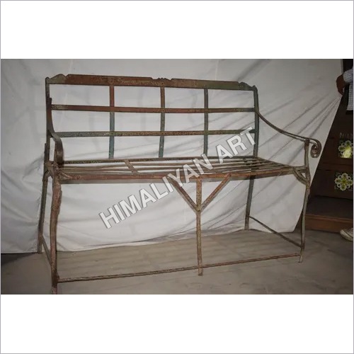 Iron Bench - 93cm Height, 124cm Width | Crafted Indian Style Indoor Living Room Furniture