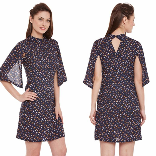 Black Polka Dot Wrap Dress