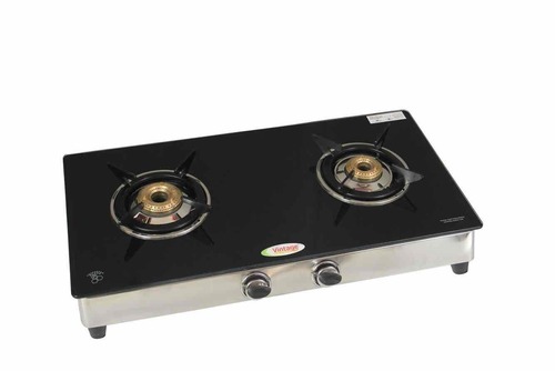 Lpg 2 Burner 234 Glass Segment Black