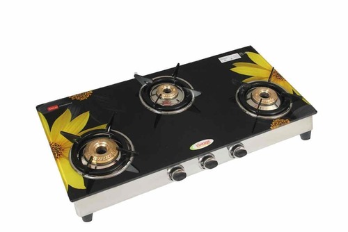 Lpg 3 Burner 322 Glass Segment Digital(Sunflower)