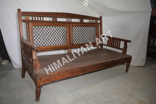 Wooden Bench - Solid Teak, 150x86 cm | Aesthetic Design, Sturdy Build, Termite Resistance, Ideal for Bungalows and Hotels