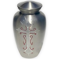 Religious Cross Crystal Cremation Urn