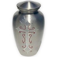 Religious Cross Crystal Cremation Urn