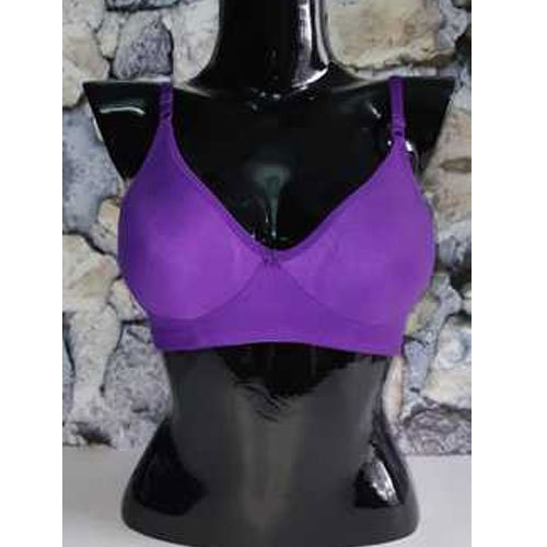 Ladies Purple Lycra Cotton Bra