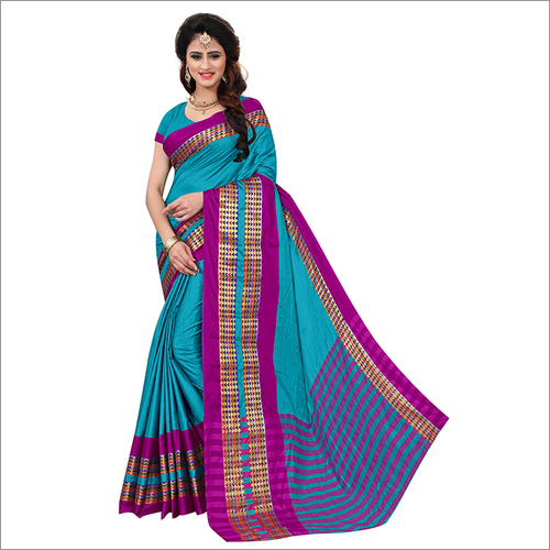 Poly Cotton Jacqaurd Saree