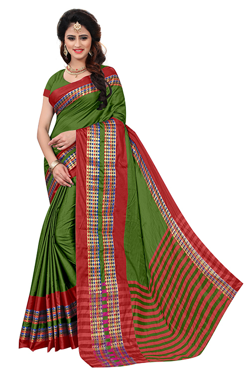 Poly Cotton Jacqaurd Saree