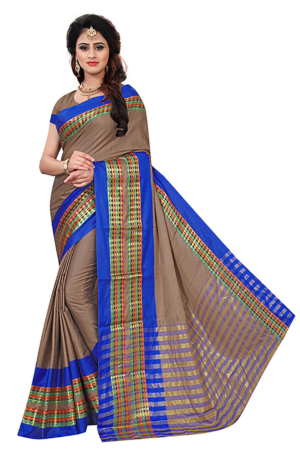 Poly Cotton Jacqaurd Saree