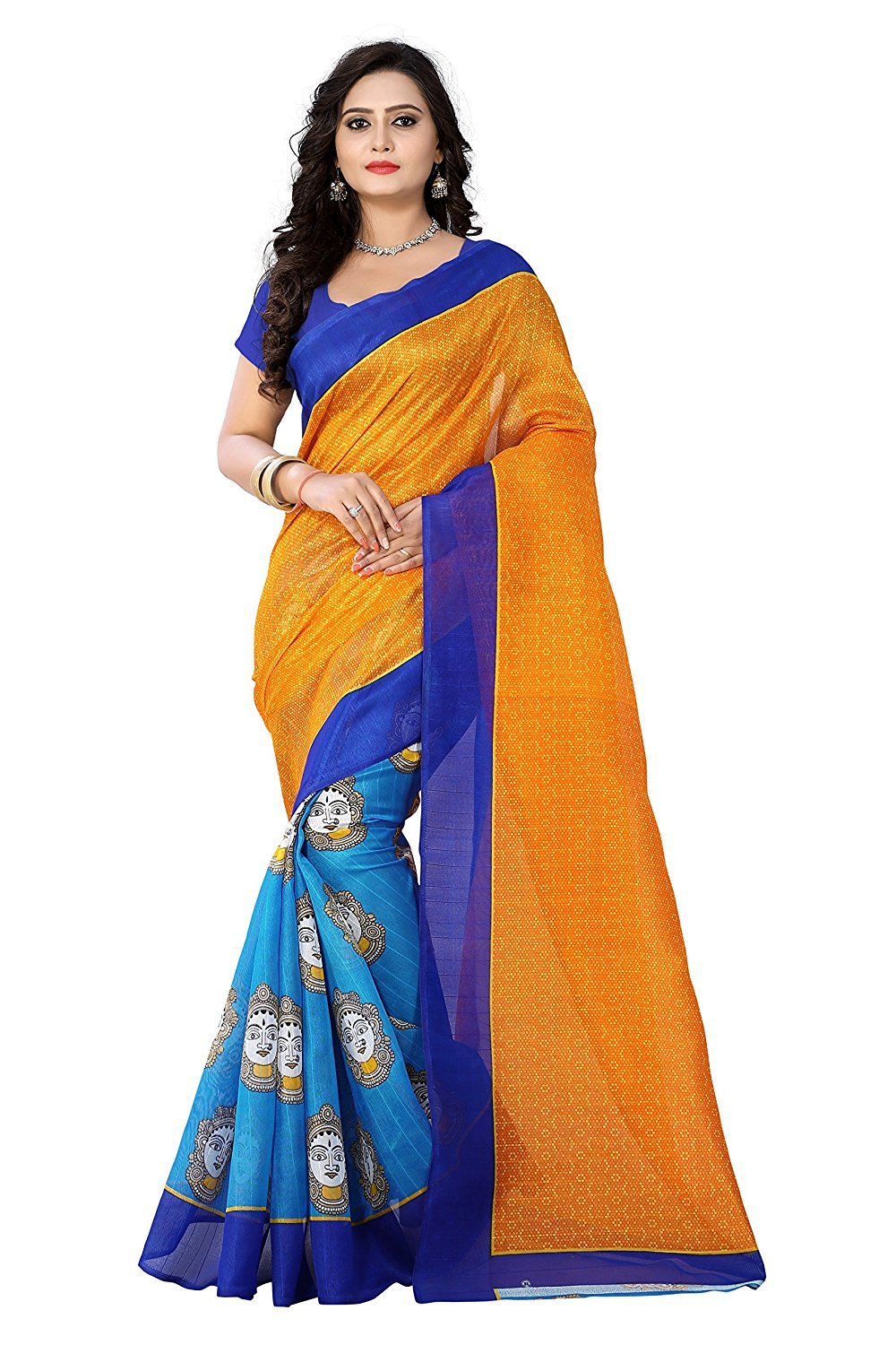 Printed Bhagalpuri Fancy Saree
