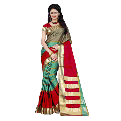 Cotton Silk Saree With Lining Shade