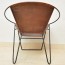 Upholstered Butterfly Legs Leather Accent Chair