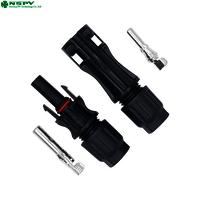 Waterproof Tuv Mc 4 Solar Cable Connectors 1500vdc 60a Pv Wire Connectors For Solar Power System - Color: Black
