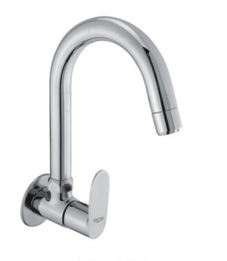 Sink Wall Faucet With Flange - Color: Silver