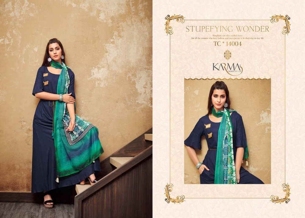 Latest Fancy Kurtis With Print Dupatta