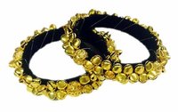 Black Fashion Jewellery Ghungroo Bangle Set