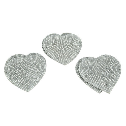 Heart Shape Beaded Coaster Set