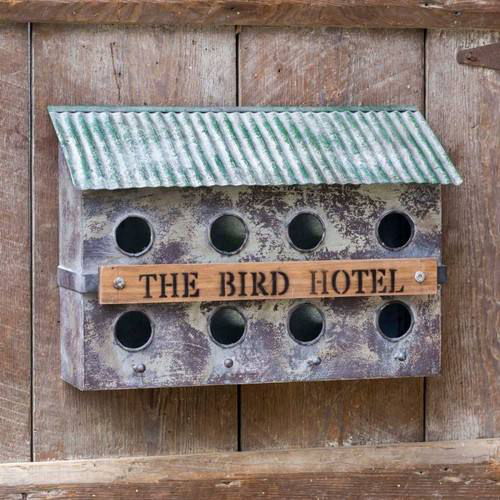 Galvanized Wall-Mounted Rustic Metal Bird House